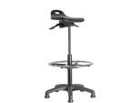 MeyChair Stehhilfe AF0, mit Gleiter und Fußring, Sitzhöhe 610-880 mm, bis 120 kg, PU-Schaum, schwarz