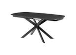 P & B , Grau, Schwarz , Metall, Stein , oval , 90x75.5-79x120-180 cm , ausziehbar ,