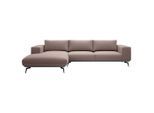 Mid.you , Bordeaux , Holz, Textil , Füllung: Polyester, Silikon , Ottomane links, L-Form , 330x180 cm , Made in EU ,