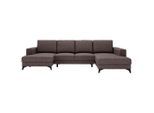 Livetastic , Braun , Textil , Füllung: Schaumstoff , Ottomane links, U-Form , 339x190 cm , Made in EU , Liegefunktion ,