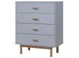 Mid.you , Grau, Eichefarben , Holzwerkstoff , 4 Schublade(n) Schubladen , 80x100x44 cm , stehend ,
