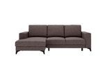 Livetastic , Braun , Textil , Füllung: Schaumstoff , Ottomane links, L-Form , 244x156 cm , Made in EU , Liegefunktion ,