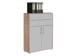 Mid.you , Hellgrau, Sonoma Eiche , Holzwerkstoff , 1 Fächer , 2 Schublade(n) Schubladen , 84.4x113.6x33 cm , erweiterbar ,