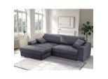 Mid.you , Anthrazit , Textil , Füllung: Schaumstoff, Schaumstoffflocken,Schaumstoff, Schaumstoffflocken , L-Form, einmalig seitenverkehrt montierbar , 269x177 cm , Made in EU , Liegefunktion, Schlafen auf Sitzhöhe, Rücken echt ,