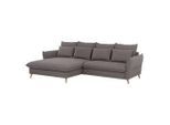 Mid.you , Hellbraun , Textil , Buche , vollmassiv , Füllung: Schaumstoffflocken,Schaumstoffflocken , Ottomane links, L-Form , 274x170 cm , Made in EU , Liegefunktion, Schlafen auf Sitzhöhe, Rücken echt ,