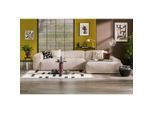 Mid.you , Beige , Textil , Ottomane rechts, L-Form , 343x170 cm , Made in EU ,