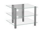 Mid.you , Klar, Silberfarben , Metall, Glas , rechteckig , 60x45x42 cm , Kabelkanal ,