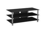Mid.you , Schwarz, Silberfarben , Metall, Glas , rechteckig , 110x45x42 cm , Kabelkanal ,