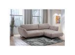 Mid.you , Hellbraun , Textil , Füllung: Silikon, Schaumstoffflocken , Ottomane rechts, L-Form , 282x187 cm , Made in EU , Liegefunktion, Schlafen auf Sitzhöhe, Rücken echt ,