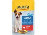 MultiFit Nassfutter Hund, Adult, Little Dog, Pouch, Ragout Rind 48x100 g