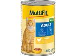 MultiFit Nassfutter Katze Adult, in Gelee, Huhn 24x405 g
