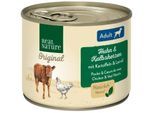 REAL NATURE Nassfutter Hund, Adult, Kalbsherzen und Huhn 24x200 g