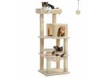 Pawz Road 116 cm Kratzbaum für 2-3 Katzen mit Hängematte beige