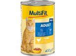 MultiFit Nassfutter Katze Adult, Paté, Huhn 24x400 g