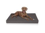 Knuffelwuff Orthopädische Hundematte Nantucket aus Velours mit Handwebcharakter anthrazit XL