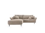 P & B Ecksofa, Cappuccino, Metall, Uni, 4-Sitzer, Füllung: Schaumstoff, seitenverkehrt montierbar, L-Form, 264-302x178 cm, Made in EU, Rücken echt, Armteil links, rechts, Wohnzimmer, Sofas & Couches, Wohnlandschaften, Ecksofas