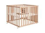 My Baby Lou Laufgitter , Buchefarben , Holz , Buche , massiv , 97x70x97 cm , höhenverstellbar , Baby- und Kindermöbel, Babyzimmer, Laufgitter