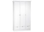 P & B Drehtürenschrank , Weiss , Holzwerkstoff , 5 Fächer , 3 Schublade(n) Schubladen , 120x200x51 cm , Blauer Engel, BQ - Bündnis für Qualität, Made in Germany , Schlafzimmer, Komplette Schlafzimmer und Serien, Schlafzimmerserie