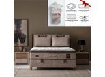 Bambi Boxspringbett, Braun, Holz, Metall, 90x200 cm, Schlafzimmer, Betten, Boxspringbetten
