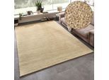 Wollteppich THEKO "Gabbeh Uni, Handgefertigt, meliert, auch als Läufer erhältlich, Wolle" Gr. 3, beige, B:120cm H:14mm L:180cm, Wolle, Teppiche, Wollteppich, Schlafzimmer, Wohnzimmer, Esszimmer, auch als Läufer oder rund