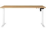 Schreibtisch GERMANIA "Boras", grandson, eiche, nachbildung, weiß, weiß, grandson, eiche, nachbildung, B:180cm H:120cm T:80cm, Tische, Schreibtisch, Breite 120/140/160/180 cm, Metallgestell, elektrisch höhenverstellbar