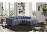 Ecksofa OTTO HOME "Rocco L-Form, B: 248 cm, modernes Bubble-Sofa, großzügiger Sitzkomfort", blau (light coal), B:248cm H:73cm T:93cm, 92% POLYESTER (PES) / 8% POLYAMID (PA), Sofas, Ecksofa, Wohnlandschaft-Charakter, frei stellbar, modernes Design
