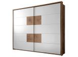 Carryhome Schwebetürenschrank, Weiß, Wildeiche, Holzwerkstoff, 3 Fächer, 280x230x65 cm, Schlafzimmer, Kleiderschränke, Schwebetürenschränke