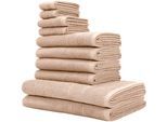 OTTO home "Inga, 3 Qualitäten, Duschtücher, Handtücher, Gästetücher, Seiftücher" 10 Walkfrottier Handtücher mit feiner Bordüre, 100% Baumwolle