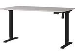 Schreibtisch GERMANIA "Boras", beige (kaschmir, schwarz, schwarz, kaschmir), B:140cm H:120cm T:80cm, Tische, Schreibtisch, Breite 120/140/160/180 cm, Metallgestell, elektrisch höhenverstellbar