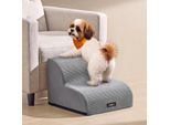 FEANDREA Hundetreppe, 2/3 Stufen, Schaumstoff, Rutschfest, Waschbar hellgrau M