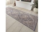 Teppich HANSE HOME "Sand", blau (creme,blau), B:80cm H:8mm L:200cm, Polypropylen (PP), Teppiche, Teppich, Kurzflor, Läufer, Orient, Vintage, Wohnzimmer, Schlafzimmer, Esszimmer