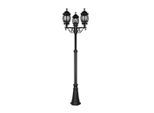 Trio Leuchten , Klar, Schwarz , Metall, Glas , 240 cm ,