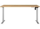 Schreibtisch GERMANIA "Boras", grandson, eiche, nachbildung, silber, silber, grandson, eiche, nachbildung, B:180cm H:120cm T:80cm, Tische, Schreibtisch, Breite 120/140/160/180 cm, Metallgestell, elektrisch höhenverstellbar