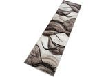 Teppich OTTO HOME "Tritom" Gr. 12, braun, B:80cm H:9mm L:300cm, Kunstfaser, Teppiche, Teppich, mit besonders weichem Flor, Kurzflor, modernes Wellen Muster, Topseller