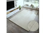 Wollteppich OTTO HOME "Gabbo Design, Handgefertigt, Teppich, reine Wolle" Gr. 8, beige (natur), B:300cm H:14mm L:400cm, Wolle, Teppiche, Wollteppich, Hoch-Tief-Effekt, reine Wolle, Scandi-Look, Naturfaser