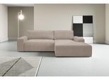 Ecksofa WERK2 "Rotterdam-L 267 x 165 cm modern und bequem", grau (hellgrau, bei), B:267cm H:85cm T:165cm, 90% Polyester, 10% Nylon, Sofas, Ecksofa, Cord, L-Form, Schlaffunktion, Bettkasten