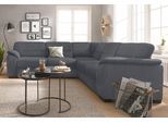 Ecksofa SIT & MORE "Montego L-Form, B: 256 cm, große Stoffauswahl, Komfortsitzhöhe 46 cm", grau (anthrazit), B:255cm H:88cm T:225cm, Luxus-Microfaser (90% Polyester, 10% Polyamid);Struktur (100% Polyester);Luxus-Microfaser ALTARA NUBUCK (100% Polyester), Sofas, Ecksofa, mit Schlaffunktion, optional Schubkasten mit Stauraum