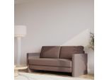 BRUNO Schlafsofa 140cm in Braun | Schmal | stabiles Massivholz & Boxspringkomfort