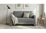 BRUNO Schlafsofa 120cm in Dunkelgrau | Schmal | stabiles Massivholz & Boxspringkomfort