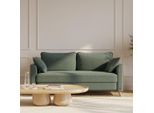 BRUNO Schlafsofa 160cm in Grün | Flow | stabiles Massivholz & Boxspringkomfort