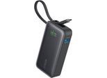 ANKER Powerbank "Nano Power Bank (30 W, integriertes USB-C-Kabel)", schwarz, 10.000mAh, Akkumulatoren, Powerbank