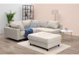 Ecksofa COLLECTION AB "Toni L-Form, B: 215 cm, XXL-Liegefläche 178x190 cm mit Hocker", beige, B:215cm H:44cm T:184cm, 100%Polyester, Sofas, Ecksofa, Set: Sofa & Hocker, 2 Zierkissen, Federkern, frei stellbar
