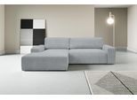 Ecksofa WERK2 "Rotterdam-L 267 x 165 cm modern und bequem", grau, B:267cm H:85cm T:165cm, 90% Polyester, 10% Nylon, Sofas, Ecksofa, Cord, L-Form, Schlaffunktion, Bettkasten