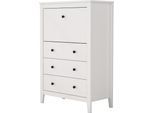 Sekretär OTTO HOME, weiß, B:80cm H:119,6cm T:39,5cm, Sekretäre, Sekretär, im Landhausstil, (B/T/H): 80/39,5/119,6 cm