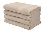 Duschtücher OTTO HOME "Juna, als Set und Serie erhältlich, 4 Duschtücher, 70x140cm", beige (creme), B:70cm L:140cm, Walkfrottee, Obermaterial: 100% Baumwolle, Handtücher, Duschtücher, Handtuch Set, 100% Baumwolle, mit Bordüre, Uni-Farben, weich