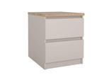 Nachttisch HOME AFFAIRE "Naia", beige (kaschmir, kaschmir, jackson hickory), B:40,4cm H:49,5cm T:50cm, Tische, Nachttisch, Eleganter Nachttisch mit 2 Schubladen