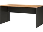 Schreibtisch GERMANIA "Lissabon", braun (graphit, navarra, eiche, nachbildung, graphit, navarra, eiche, nachbildung), B:158cm H:75cm T:79cm, Tische, Schreibtisch