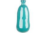 Bodenvase GILDE "Bodenvase organisch Sylt blau H. 51 cm", blau, B:22cm H:51cm T:22cm Ø:22cm, Glas, Vasen, Bodenvase, Bodenvase, maritim, Blumenvase, modern, Eyecatcher, Geschenkidee