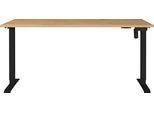 Schreibtisch GERMANIA "Boras", grandson, eiche, nachbildung, schwarz, schwarz, grandson, eiche, nachbildung, B:180cm H:120cm T:80cm, Tische, Schreibtisch, Breite 120/140/160/180 cm, Metallgestell, elektrisch höhenverstellbar