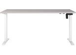 Schreibtisch GERMANIA "Boras", kaschmir, weiß, weiß, kaschmir, B:180cm H:120cm T:80cm, Tische, Schreibtisch, Breite 120/140/160/180 cm, Metallgestell, elektrisch höhenverstellbar